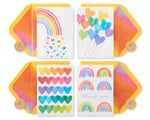 Papyrus LGBTQIA+Teşekkür Kartları, Gurur ve Her Durum için Zarflı, Gökkuşağı ve Kalpler (20 Sayı)