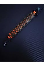 Paracord King Cobra Survival Bileklik ASKERİ YEŞİL-TURUNCU L