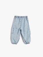 Paraşüt Kot Pantolon Pamuklu Beli Lastikli Cepli - Parachute Jean