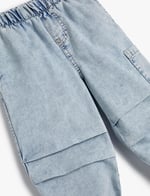 Paraşüt Kot Pantolon Pamuklu Beli Lastikli Cepli - Parachute Jean