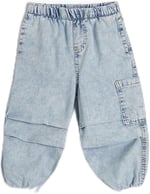 Paraşüt Kot Pantolon Pamuklu Beli Lastikli Cepli - Parachute Jean