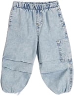 Paraşüt Kot Pantolon Pamuklu Beli Lastikli Cepli - Parachute Jean