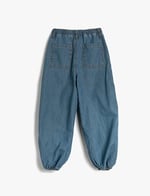 Paraşüt Kot Pantolon Pamuklu Beli Lastikli Cepli - Parachute Jean