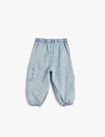 Paraşüt Kot Pantolon Pamuklu Beli Lastikli Cepli - Parachute Jean