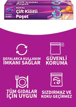 Parex 10'Lu Çift Kilitli Buzdolabı Poşeti Büyük Boy 26 X 28 Cm