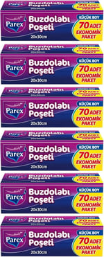 Parex Buzdolabı Poşeti 70’Li Küçük Boy 20 X 30 Cm 6 Paket