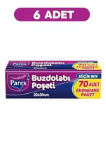 Parex Buzdolabı Poşeti 70’Li Küçük Boy 20 X 30 Cm 6 Paket