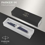 Parker Im Koyu Mavi Krom Tasarımlı Roller Kalem, İnce Uç, Siyah Mürekkep (1931661)