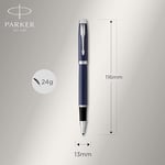 Parker Im Koyu Mavi Krom Tasarımlı Roller Kalem, İnce Uç, Siyah Mürekkep (1931661)