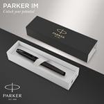 Parker IM Rollerball Kalem | Siyah PVD ile Mat siyah | Siyah Mürekkep Dolgulu İnce Nokta | Hediye Kutusu