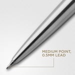 Parker Jotter basmalı kurşun kalem, paslanmaz çelik, krom süslemeli, 0,5 mm, HB #2, hediye kutusu