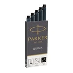 Parker Quink Dolma Kalem Kartuşu, Siyah, 5'li Kutu
