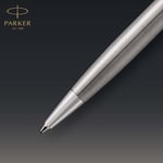 PARKER Sonnet Paslanmaz Çelik Krom Tasarımlı Tükenmez Kalem, Orta Kalınlıkta Uç, Mavi Mürekkep