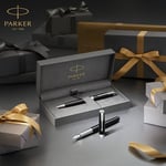PARKER Sonnet Paslanmaz Çelik Krom Tasarımlı Tükenmez Kalem, Orta Kalınlıkta Uç, Mavi Mürekkep
