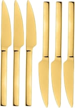 Parlak Gold Pasta Ve Tatlı Bıçağı Seti, Paslanmaz Çelik Kahvaltı Bıçak Seti 6 Adet