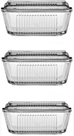Pasabahce frigo kapaklı kahvaltılık - tereyağlık peynirlik 3 lü set