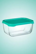 Paşabahçe SNOW BOX SAKLAMA KABI 420 CC İKİLİ PLASTİK TURKUAZ KAPAKLI