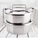 Paslanmaz Çelik 15cm 2li Sefer Tası 1,6 Lt 2 Kişilik Isıtmalı Yemek Taşıma Kabı 800ml x2%100 Metal