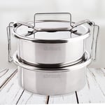 Paslanmaz Çelik 15cm 2li Sefer Tası 1,6 Lt 2 Kişilik Isıtmalı Yemek Taşıma Kabı 800ml x2%100 Metal