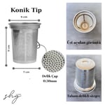 Paslanmaz Çelik Çay Makinesi Demlik içi Çay Süzgeci/Çayfiltresi 9cm çapı (Arçelik Makine Uyumlu)