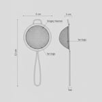 Paslanmaz Çelik Çay Süzgeci – İnce Tel Örgü Bitki Çayı ve Türk Çayı Süzgeci, Ergonomik Saplı, 5 cm Filtre Çapı