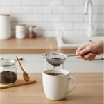 Paslanmaz Çelik Çay Süzgeci – İnce Tel Örgü Bitki Çayı ve Türk Çayı Süzgeci, Ergonomik Saplı, 5 cm Filtre Çapı