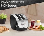 Paslanmaz çelik ekmek kızartma makinesi | 2 dilim ekmek kızartma makinesi | tasarım ekmek kızartma makinesi | eğimli tost makinesi | kızartma makinesi | 1000 Watt | paslanmaz çelik gövde | kademesiz a