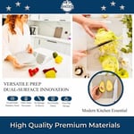 Paslanmaz Çelik Kesme Tahtası Seti 2 Parça - Premium SUS 304 Çift Taraflı Kesme Tahtası - Bulaşık Makinesinde Yıkanabilir - Bebekler icin Guvenli - Mutfak, Et, Tavuk, Balik, Sebzeler