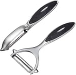 Patates, sebze, elma soyucu, mutfak için, meyve, havuç, sebze, patates soyucu, Y şeklinde ve I şeklinde paslanmaz çelik soyucu, ergonomik kaymaz saplı ve keskin bıçaklı, dayanıklı (2 parça)
