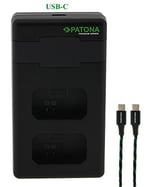 PATONA NP-FW50 - PD Performans pil şarj cihazı (1000 mA) USB-C mini çift LCD - PD/QC özellikli (161964)
