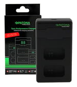 PATONA NP-FW50 - PD Performans pil şarj cihazı (1000 mA) USB-C mini çift LCD - PD/QC özellikli (161964)