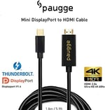 Paugge 4K 60Hz HDR HDCP 2.2 Destekli Mini Displayport to HDMI Kablo (MDP14HD20A-PRO)