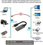 Paugge 4K@60Hz, HDR, HDCP 2.2, Thunderbolt 2 Destekli Mini Displayport to HDMI Aktif Adaptör (MDP14HD20A-ADP)