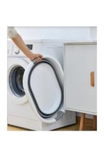 Pazar Kapısı Katlanabilir Silikon Akordiyon Çamaşır Sepeti Sele (40 Litre) - Seçenekler: 27 Litre, 40 Litre