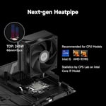 PCCOOLER RT500 TC BK CPU Hava Soğutucu, 5×6mm Isı Borusu, 120mm ARGB Fan (Hydraulic Bearing), 73.3 CFM Yüksek Hava Akışı, Intel LGA115X/1200/1700/1851 & AMD AM4/AM5 Uyumlu