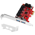 PCIE - 1X 19Pin USB 3.0 Başlık ve 2X USB-A Bağlantı Noktası, PCIE USB 3.0 5Gbps Genişletme Kartı Windows 11, 10, 8.1, 7, XP (32/64), Dahili Akıllı Güç Kontrol Teknolojisi (PCE-IN2EX2)