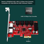PCIE - 1X 19Pin USB 3.0 Başlık ve 2X USB-A Bağlantı Noktası, PCIE USB 3.0 5Gbps Genişletme Kartı Windows 11, 10, 8.1, 7, XP (32/64), Dahili Akıllı Güç Kontrol Teknolojisi (PCE-IN2EX2)