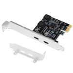 PCIE 2 Bağlantı Noktalı Süper Hızlı 5Gbps Max USB 3.1 Gen1 Tip C Kart, Windows 11, 10, 8.1, 8.0, 7, XP (32/64bit) ve Windows Server Masaüstü Bilgisayarlar, 2X USB-C 5Gbps Bağlantı Noktaları