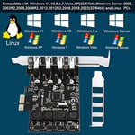 PCIE 4 Bağlantı Noktalı Süper Hızlı 5Gbps USB 3.0 Genişletme Kartı, Windows 11, 10, 8.x, 7, Vista, XP Masaüstü Bilgisayarlar, Dahili FebSmart Kendinden Güç Teknolojisi, Ek Güç Kaynağına Gerek