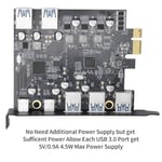 PCIe USB 3.0 5X USB-A ve 2X USB-C Bağlantı Noktaları Genişletme Kartı,PCI Express Dahili USB 3 Hub Dönüştürücü Masaüstü PCS Yükseltici Kartı için