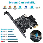 PCIE USB3.2 GEN1 Tip E Genişletme Kartı, PCI Express 1X - 20Pin Ön Panel Tip C Konnektör (A anahtar) ve 19Pin Soket, Windows XP/11/10/8/7 LINUX için D720201 Çip ile 5Gbps PCIE USB Adaptörü