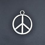 Peace Barış İşareti Örme Zincir Kolye - Gümüş Kaplama - Erkek Kadın Kolye - No:1360