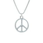 Peace Barış İşareti Örme Zincir Kolye - Gümüş Kaplama - Erkek Kadın Kolye - No:1360