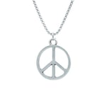 Peace Barış İşareti Örme Zincir Kolye - Gümüş Kaplama - Erkek Kadın Kolye - No:1360