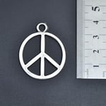 Peace Barış İşareti Örme Zincir Kolye - Gümüş Kaplama - Erkek Kadın Kolye - No:1360