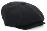 Peaky Blinders Şapka Newsboy Trend 8 Parça Kasket Siyah