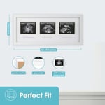 Pearhead 87038 Trimester Sonogram Frame Deluxe, fotoğraf çerçevesi için üç Ultraschallaufnahmen, beyaz