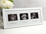 Pearhead 87038 Trimester Sonogram Frame Deluxe, fotoğraf çerçevesi için üç Ultraschallaufnahmen, beyaz