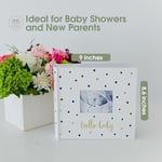 Pearhead Hello Baby Fotoğraf Albümü, Yeni ve Bekleyen Ebeveynler için Bebek Kitabı Hatırası, Cinsiyetsiz Bebek Aksesuarı, 200 Fotoğraf Tutar, Siyah ve Altın Puantiyeli