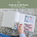 Pearhead Hello Baby Fotoğraf Albümü, Yeni ve Bekleyen Ebeveynler için Bebek Kitabı Hatırası, Cinsiyetsiz Bebek Aksesuarı, 200 Fotoğraf Tutar, Siyah ve Altın Puantiyeli